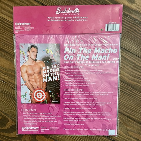 Bachelorette Party Favors Pin The Macho On The Man - Picture 3 of 6